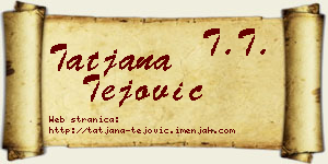 Tatjana Tejović vizit kartica
